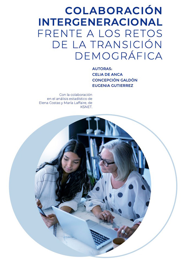 Documento de Colaboración Intergeneracional frente a los retos de la transición demográfica con imagen de una mujer y una chica joven